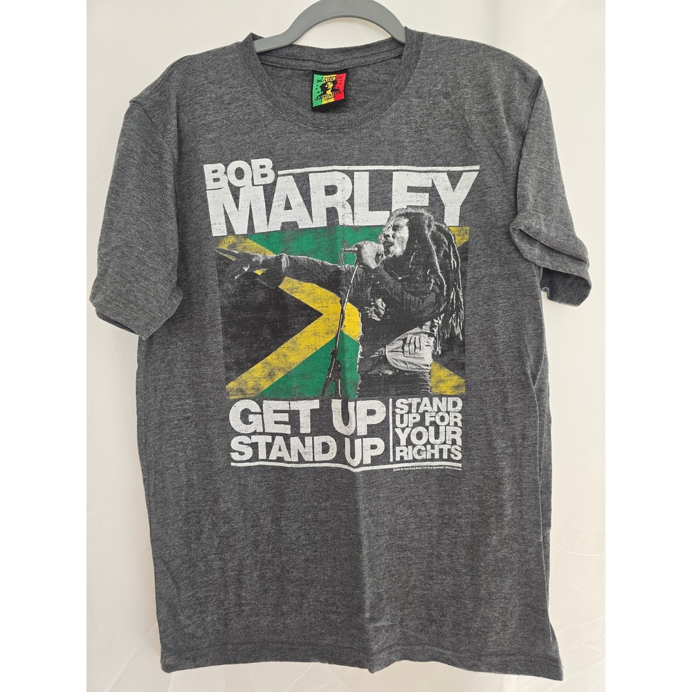 Bob Marley Get Up‎ Stand Up Graphic T Shirt Men's Large Jamaica Flag